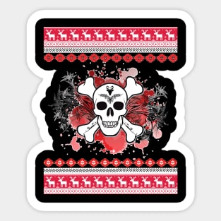 Ugly X-Mas Crossbones Skull Sticker